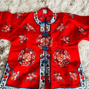 Red Floral Embroidered Jacket